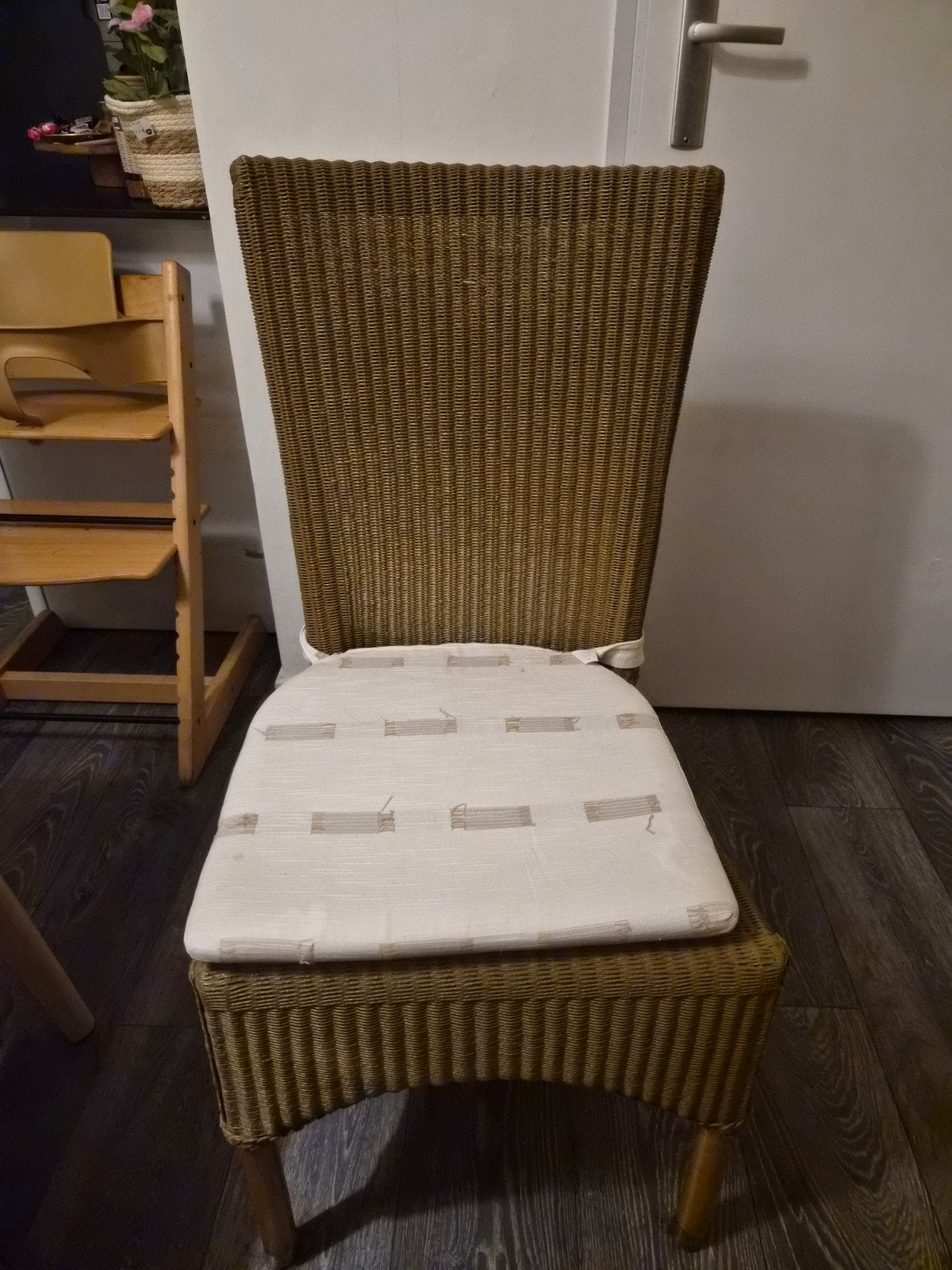 Rieten eetkamerstoelen, Ophalen, Bruin, Riet of Rotan, Vier