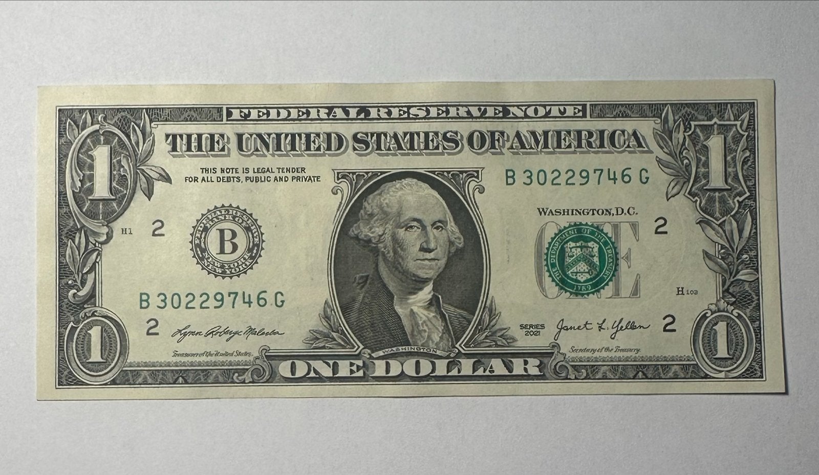 1 dollar USA 2021 UNC biljet, Ophalen of Verzenden, Noord-Amerika, Los biljet