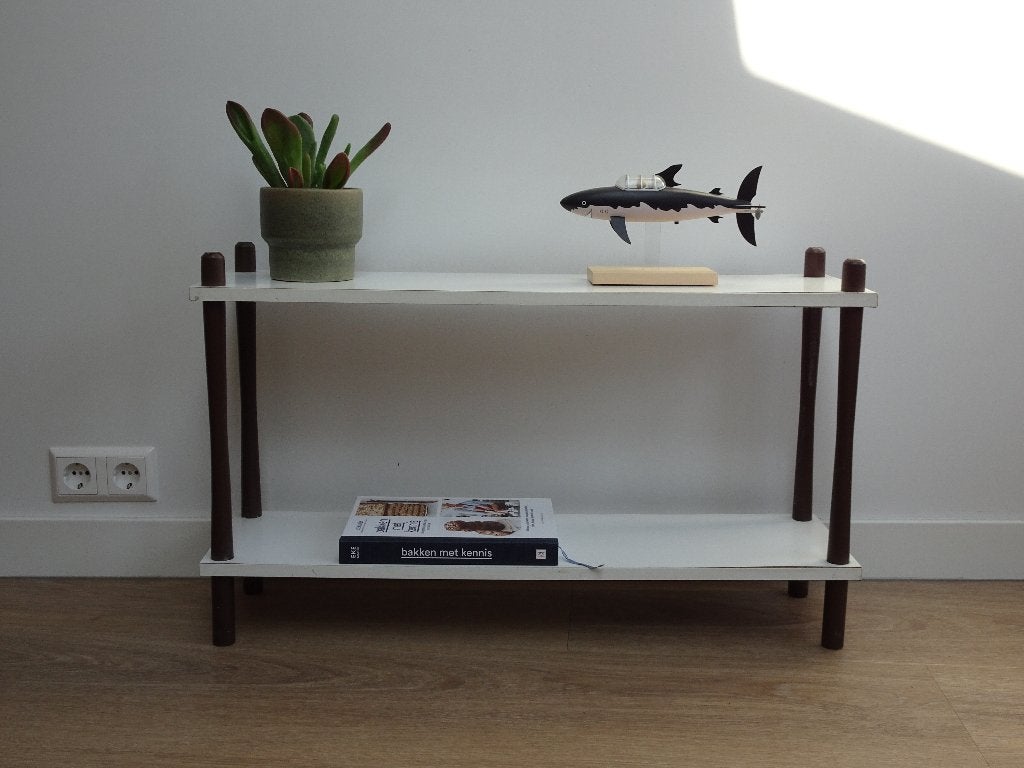 Vintage / retro kleine stokkenkast / boekenpank / plantenrek, Huis en Inrichting, Ophalen, Gebruikt, 25 tot 50 cm, Minder dan 100 cm
