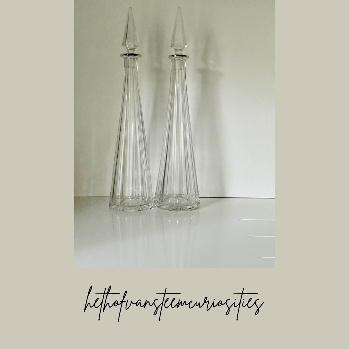 Zeldzaam paar Art Deco kristallen karaffen Val Saint Lambert, Antiek en Kunst, Antiek | Glas en Kristal, Ophalen of Verzenden