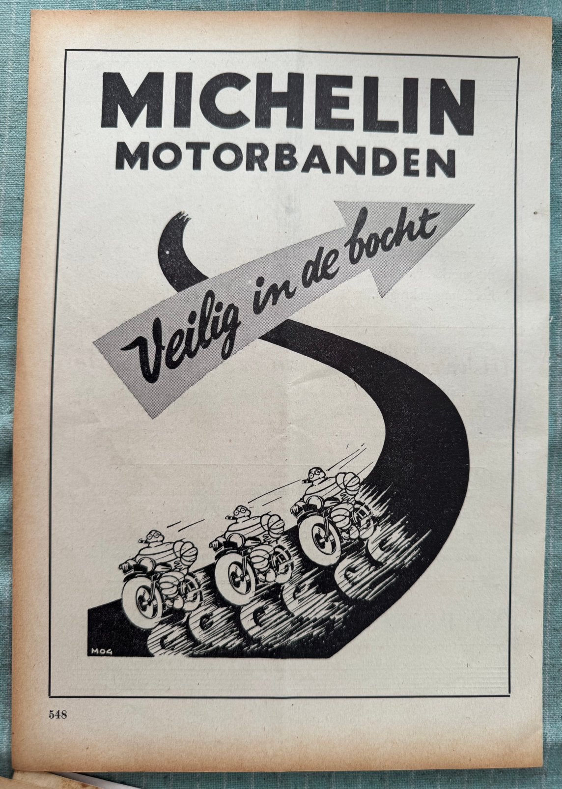 Advertentie Michelin motorbanden, Verzenden, Zo goed als nieuw, Overige typen