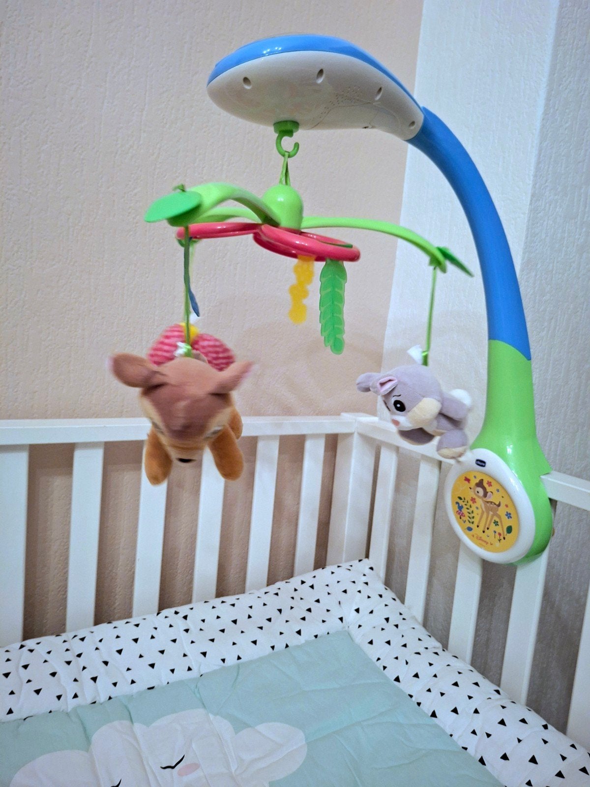 Chicco Disney Bambi Mobile met licht, geluid en projectie, Kinderen en Baby's, Ophalen of Verzenden, Zo goed als nieuw, Rond