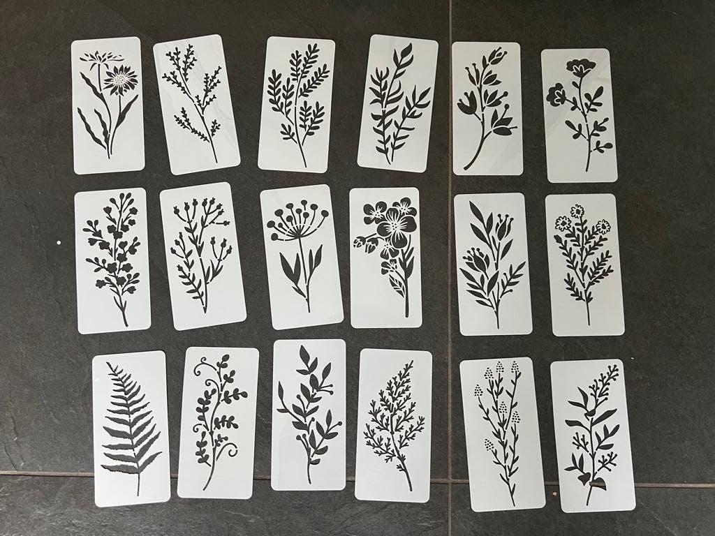 Stencil set sjabloon bloemen en bladeren Stencil, Verburgt Vintage, Overige typen, Nieuw, Ophalen of Verzenden