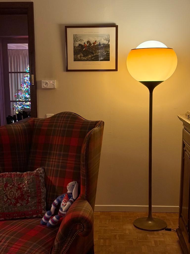 Vintage vloerlamp / Big Bud Floor Lamp, Harvey Guzzini 1960s, Ophalen, Gebruikt, 150 tot 200 cm