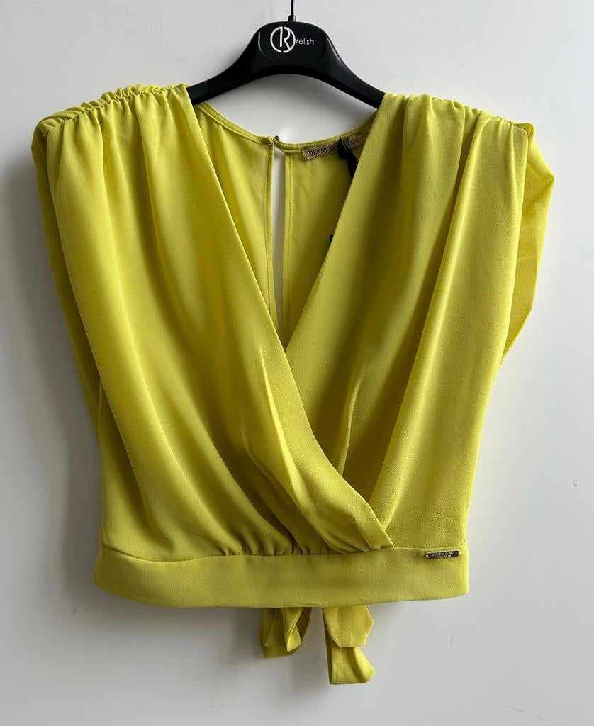 DENNY ROSE top met schoudervulling lime mt 40 en 42, Kleding | Dames, Italie, -, Verzenden, Nieuw