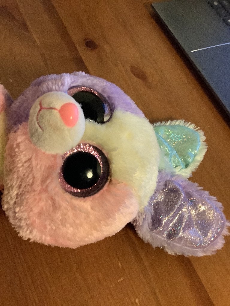 TY Beany boo knuffel Konijn "Bloom' 2015. 25 cm, Gebruikt, Konijn, Ophalen of Verzenden, Met label