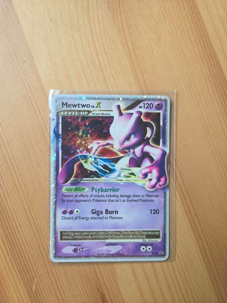 Mewtwo Lv.X Pokémon kaart Promo, Ophalen of Verzenden, Gebruikt, Losse kaart, Foil