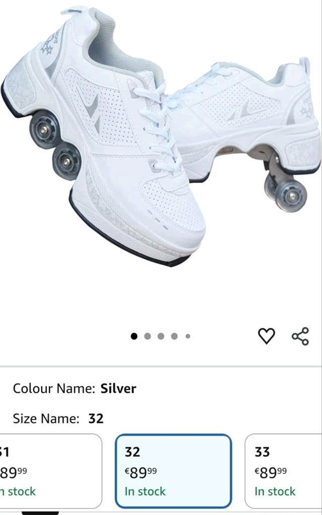Rolschaats sneakers met inklapbare wieltjes - Maat 32, Overige merken, Gebruikt, Kinderen, Overige typen