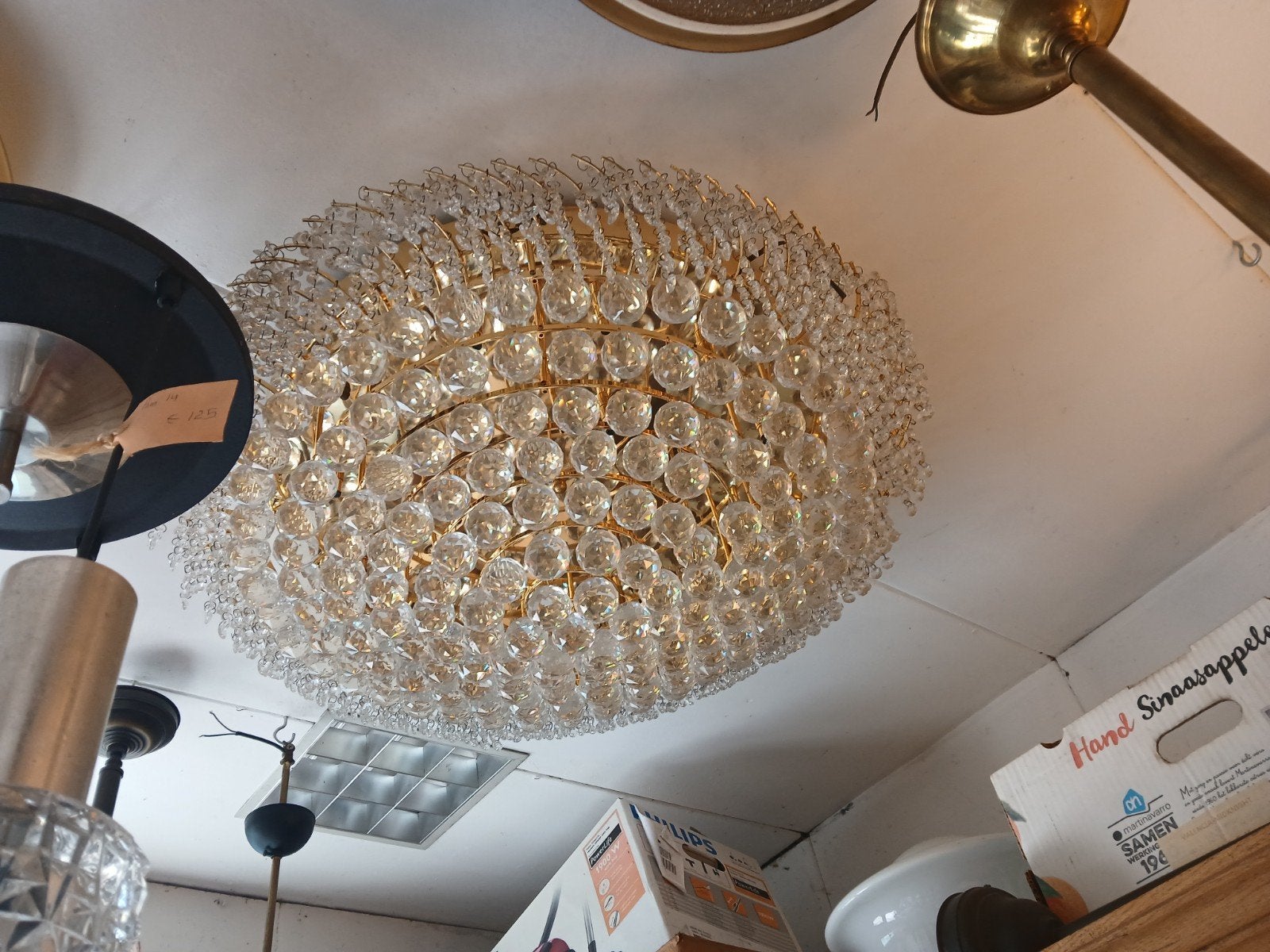 Kroonplafondlamp, Huis en Inrichting, Lampen | Plafondlampen, Ophalen, 75 cm, Inclusief lichtbron, Design