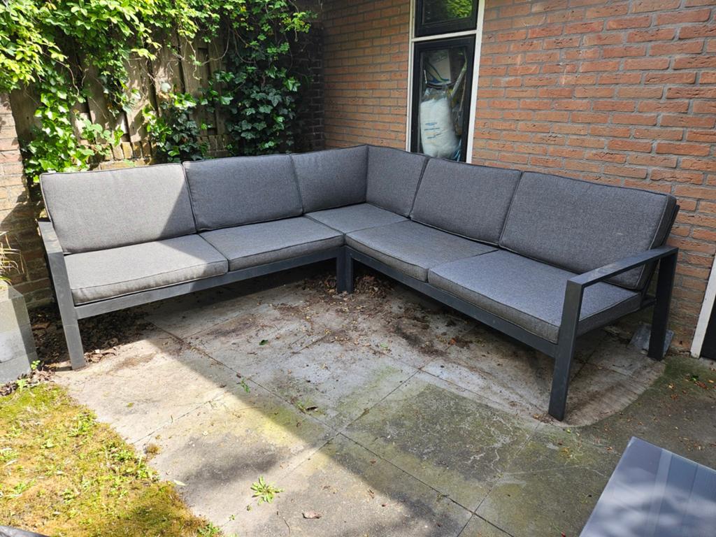 Loungeset weinig gebruikt, Tuin en Terras, Ophalen, Zo goed als nieuw, Aluminium, Bijzettafel