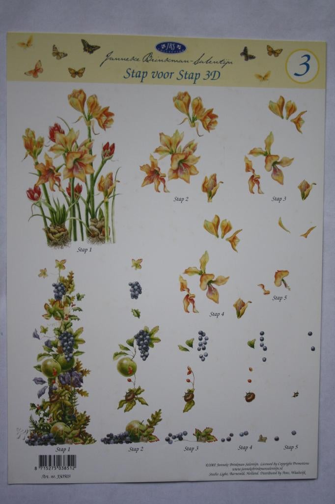 5 stuks Knipvellen Janneke Brinkman 7206, Ophalen of Verzenden, Nieuw, Natuur, Knipvel
