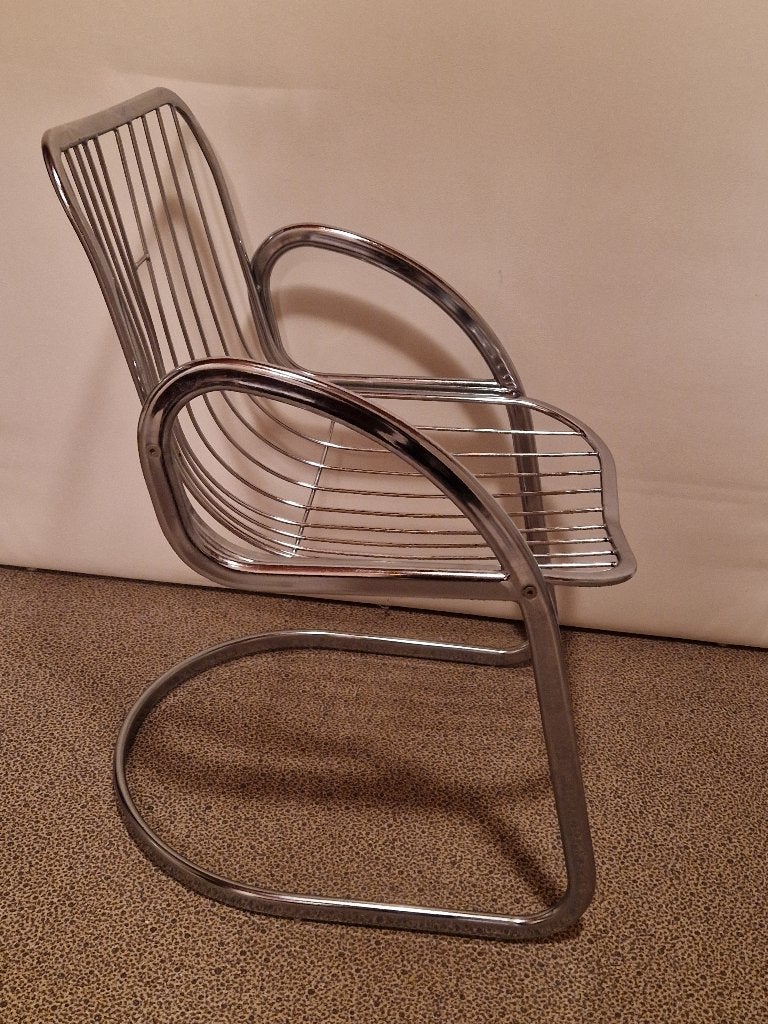 retro chroom design draadstoel Gastone Rinaldi voor Rima, Ophalen, Huis en Inrichting