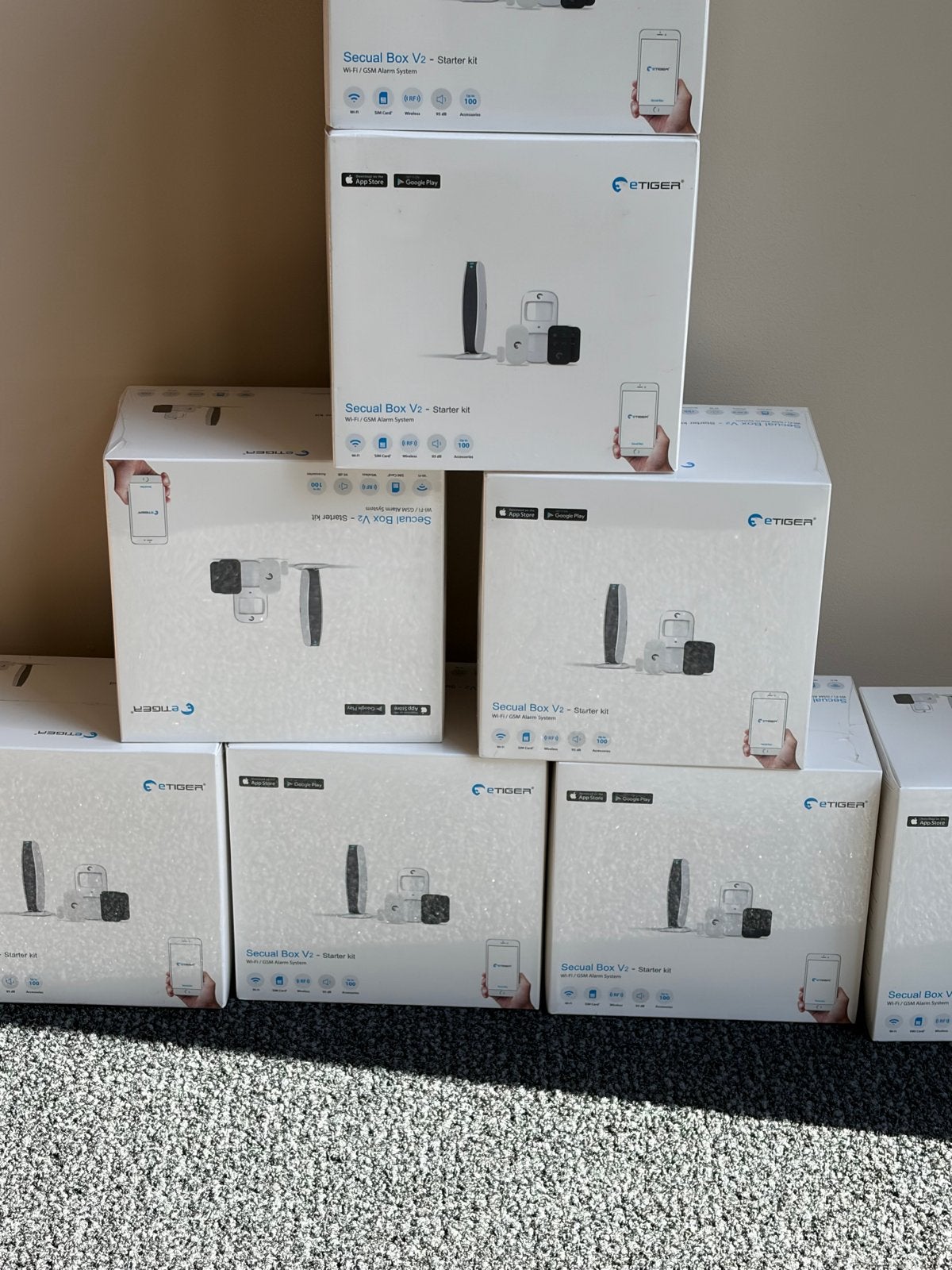 eTiger Secual Box V2 - Starterkit Wi-Fi/GSM Alarmsysteem, Beweging, Nieuw, Ophalen of Verzenden, Compleet systeem