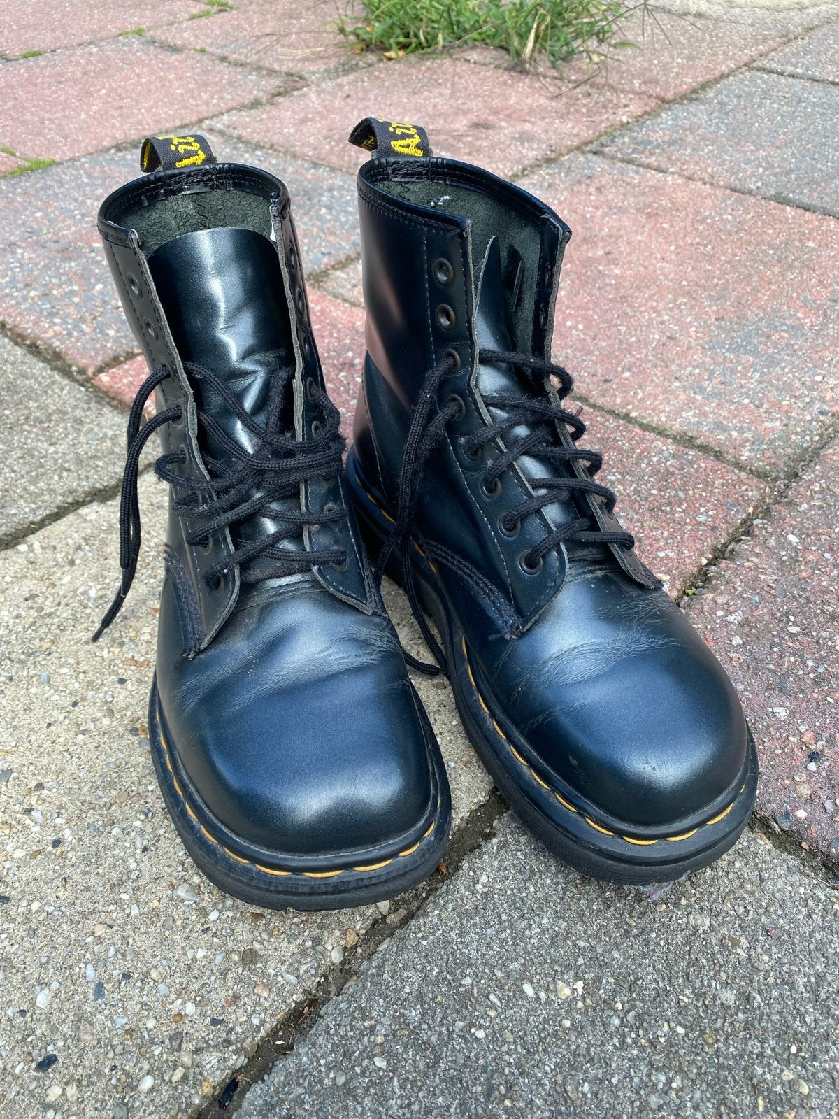 Dr. Martens laarzen maat 41 donkergrijs, Lage of Enkellaarzen, Ophalen of Verzenden, Grijs, Gedragen