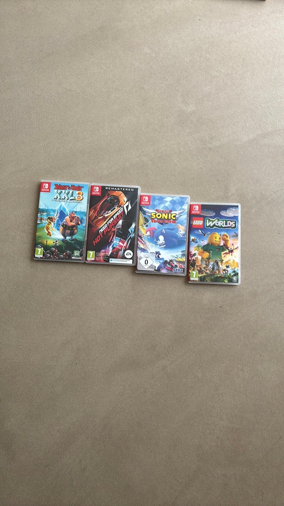 4 goeie switch games bundel NFS-HP Asterix Lego world sonic!, 1 speler, Racen en Vliegen, Ophalen of Verzenden, Zo goed als nieuw