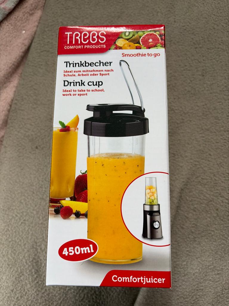 Nieuwe Trend Comfort Juicer Drinkbeker 450ml, Witgoed en Apparatuur, Verzenden, Nieuw, Blender to go