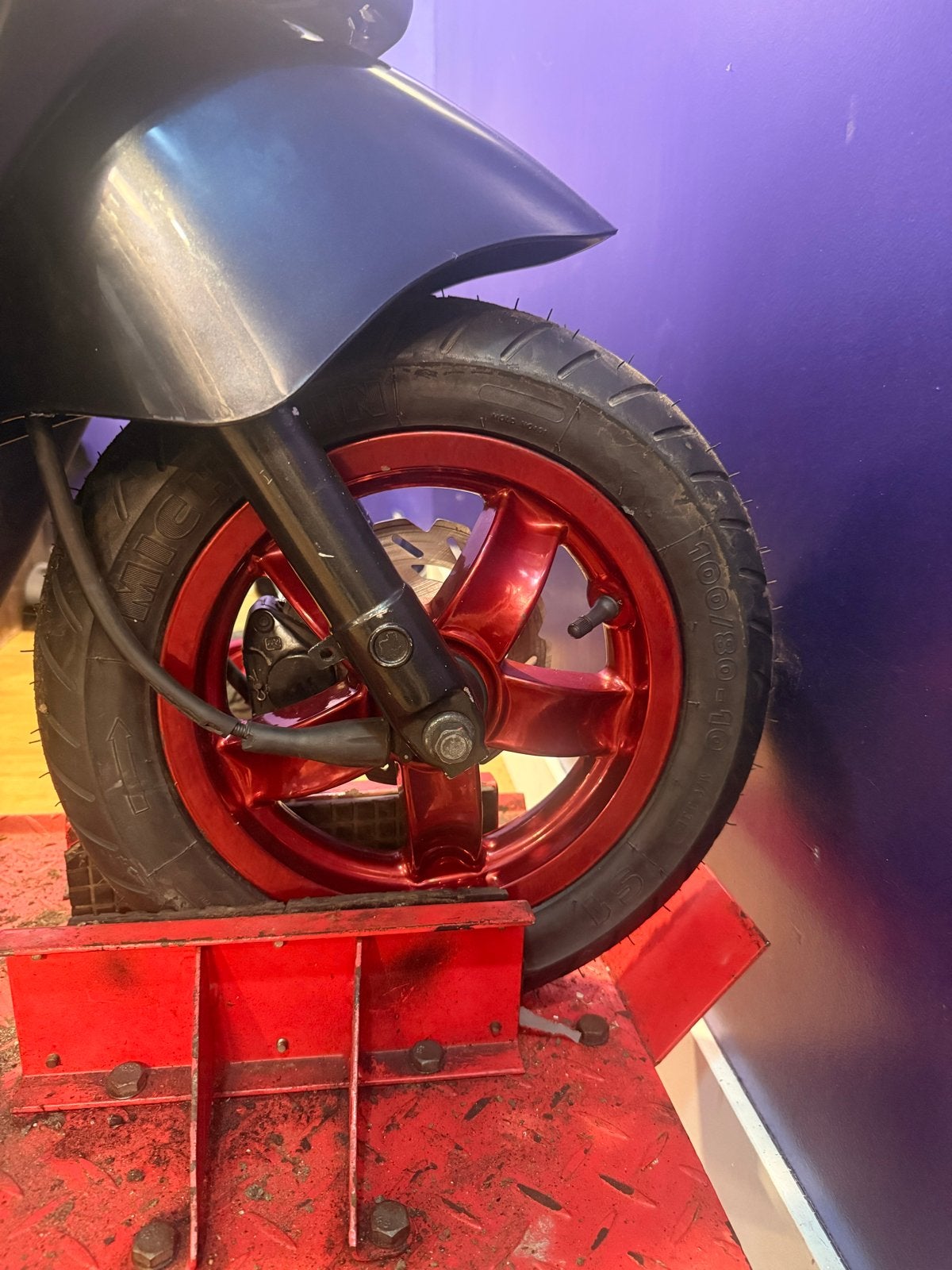 Zip voorvork+achtervelg met custom gecoate velgen, Ophalen of Verzenden, Gebruikt, Overige typen, Piaggio