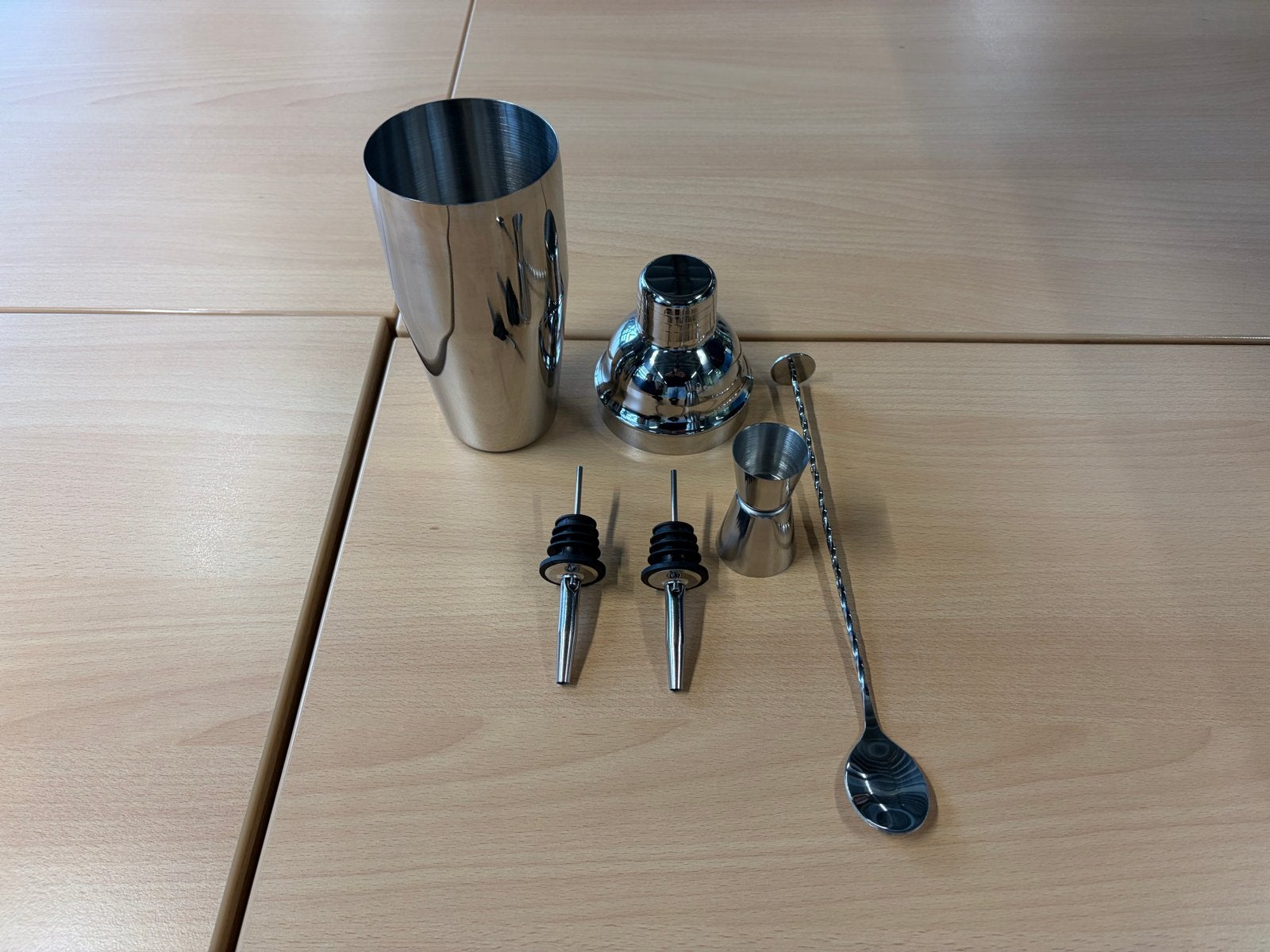 Professionele Cocktailset - RVS Shaker, Maatbeker, Barlepel, Huis en Inrichting, Overige typen, Ophalen of Verzenden, Metaal, Nieuw