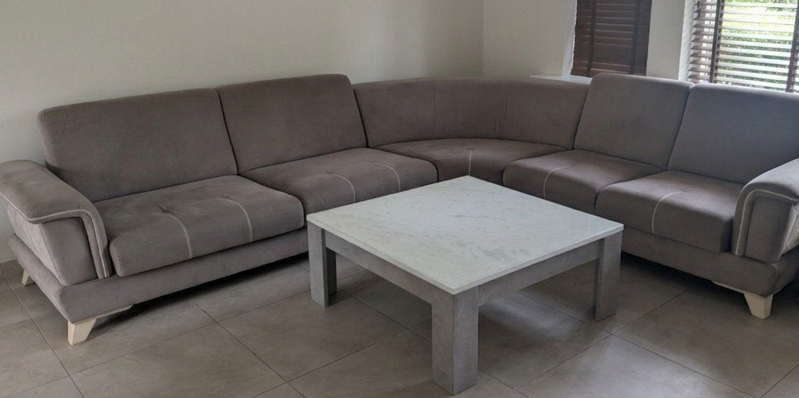 Comfortabele Hoekbank - Grijs Stof, Gebruikt, 100 tot 125 cm, Hoekbank, 300 cm of meer