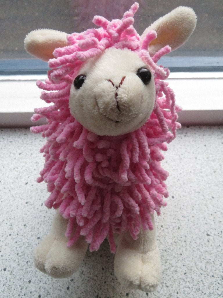 Roze schaap met dreadlocks merk De Waal Texel of Toys, Overige typen, Ophalen of Verzenden, Zo goed als nieuw, Met label