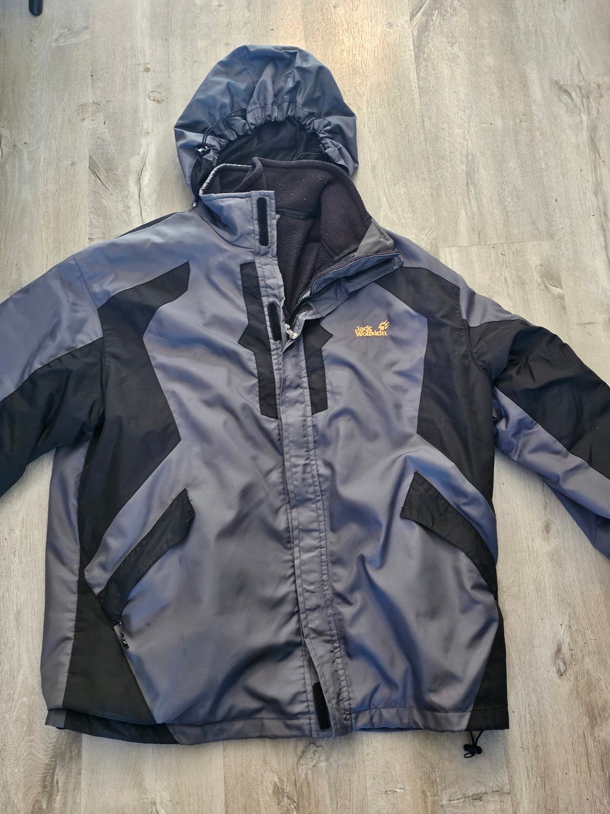 Jack Wolfskin Outdoor Jas 3XL - Grijs/Zwart met Fleece, Ophalen of Verzenden, Overige maten, Grijs, Jack Wolfskin