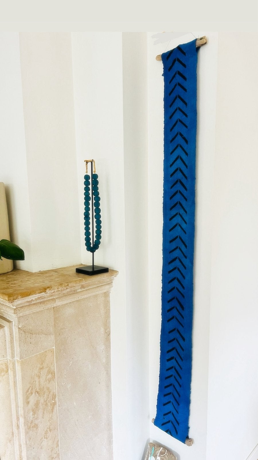Blauwe mud cloth muurhanger, Wandhanger, Textiel, Nieuw, Ophalen of Verzenden