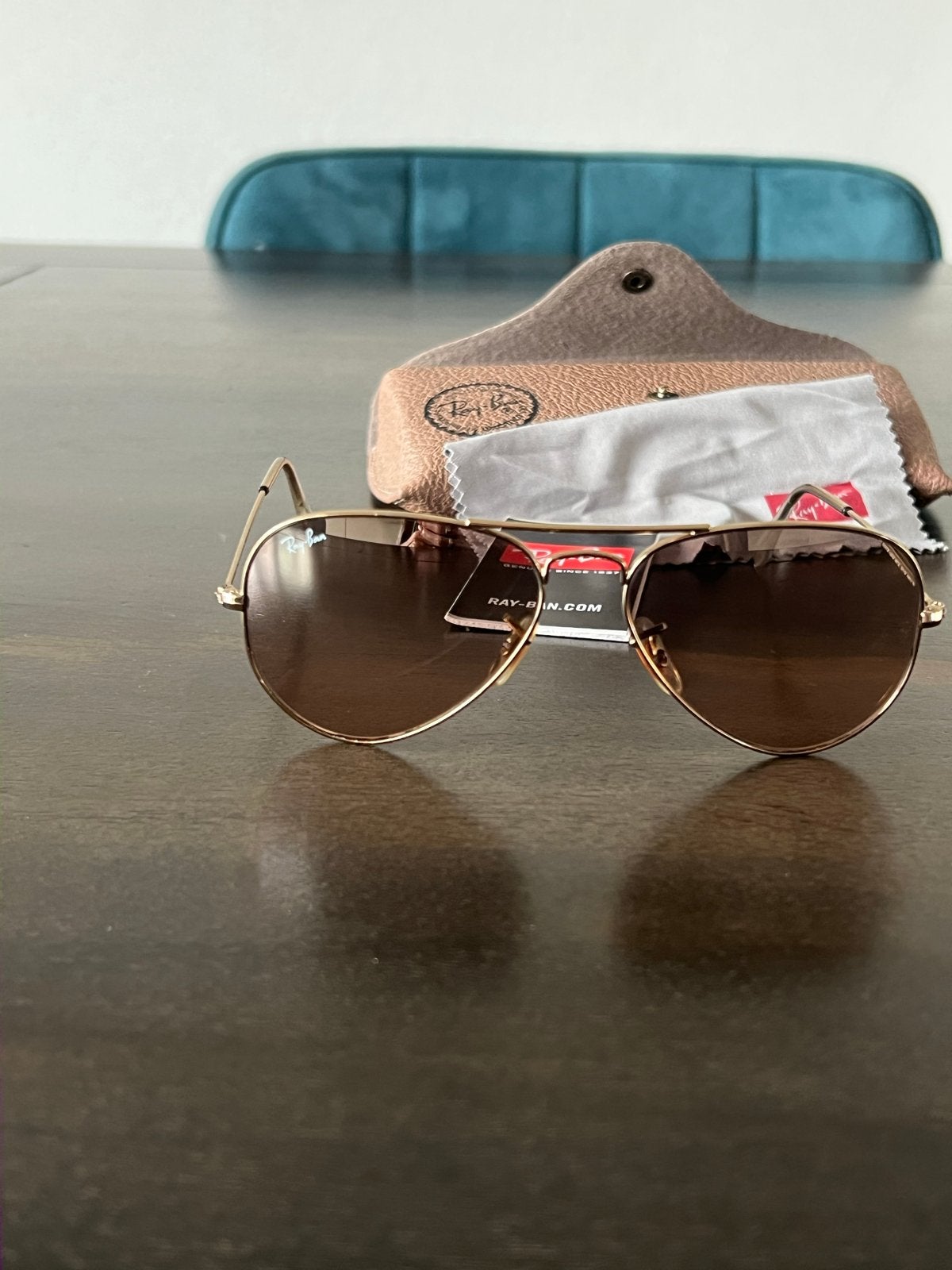 Ray-Ban Aviator Large Metal 001/35 55#14 Zonnebril, Zonnebril, Bruin, Ophalen of Verzenden, Zo goed als nieuw