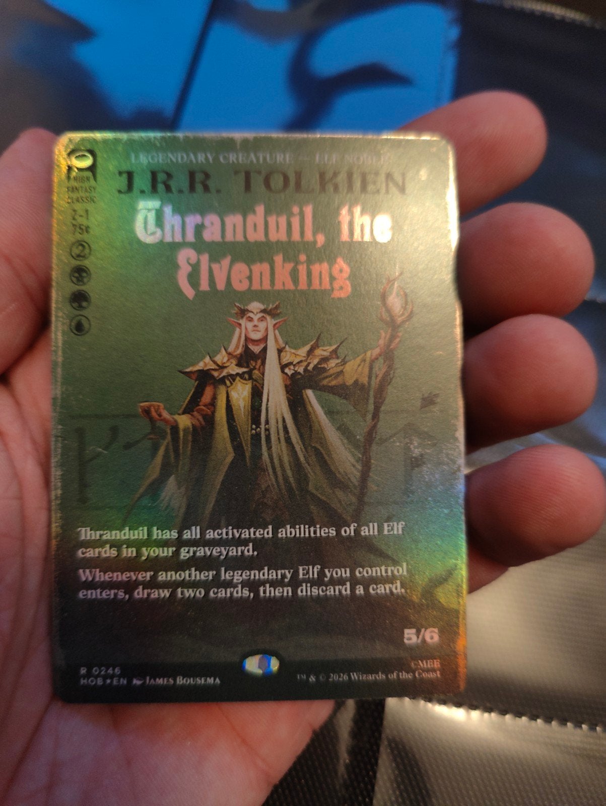 mtg the hobbit - thranduil the elvenking foil, Ophalen of Verzenden, Zo goed als nieuw, Foil