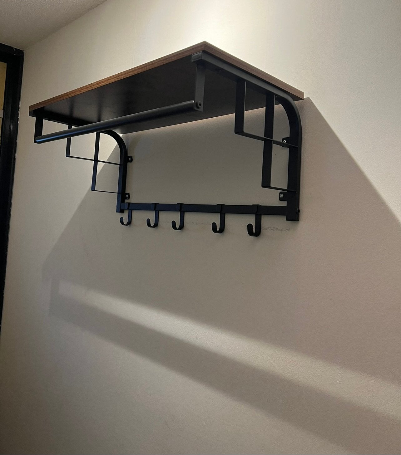 Wandkapstok met hoedenplank | industrieel, Zo goed als nieuw, Minder dan 100 cm, Hout, Ophalen