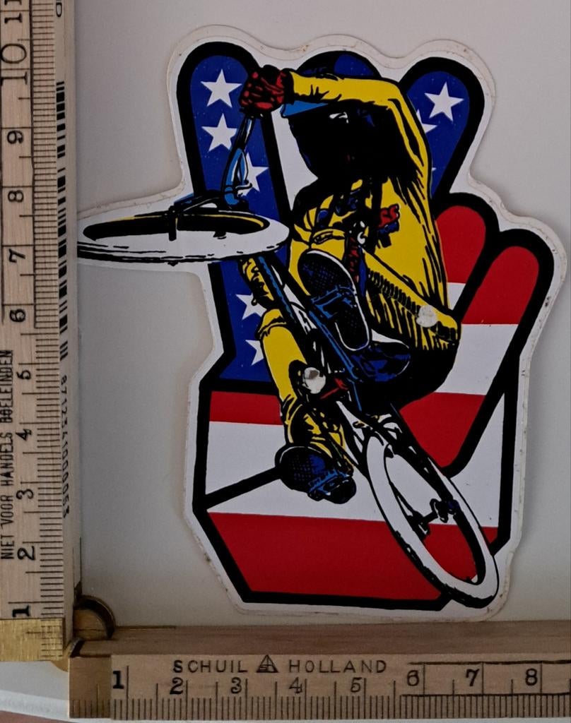 Vintage sticker BMX fietscross Amerikaanse vlag Victory, Ophalen of Verzenden, Zo goed als nieuw