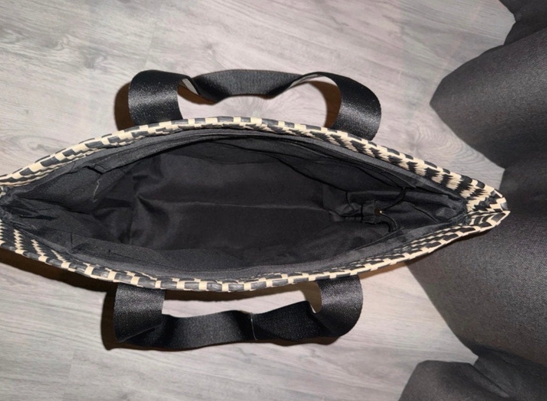 Nieuwe tas 40x30 - Zwart/Beige Shopper, Verzenden, Nieuw, Zwart, Shopper