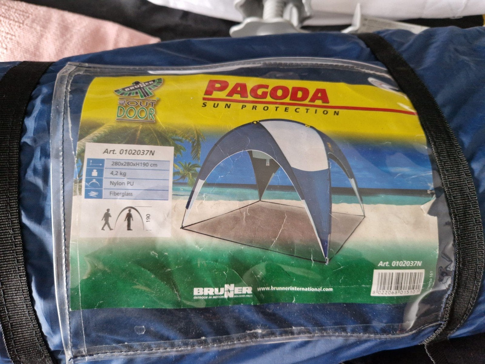 Brunner Pagoda Strandtent / Zonnescherm - Nieuwstaat, Ophalen of Verzenden, Zo goed als nieuw, Tot en met 2