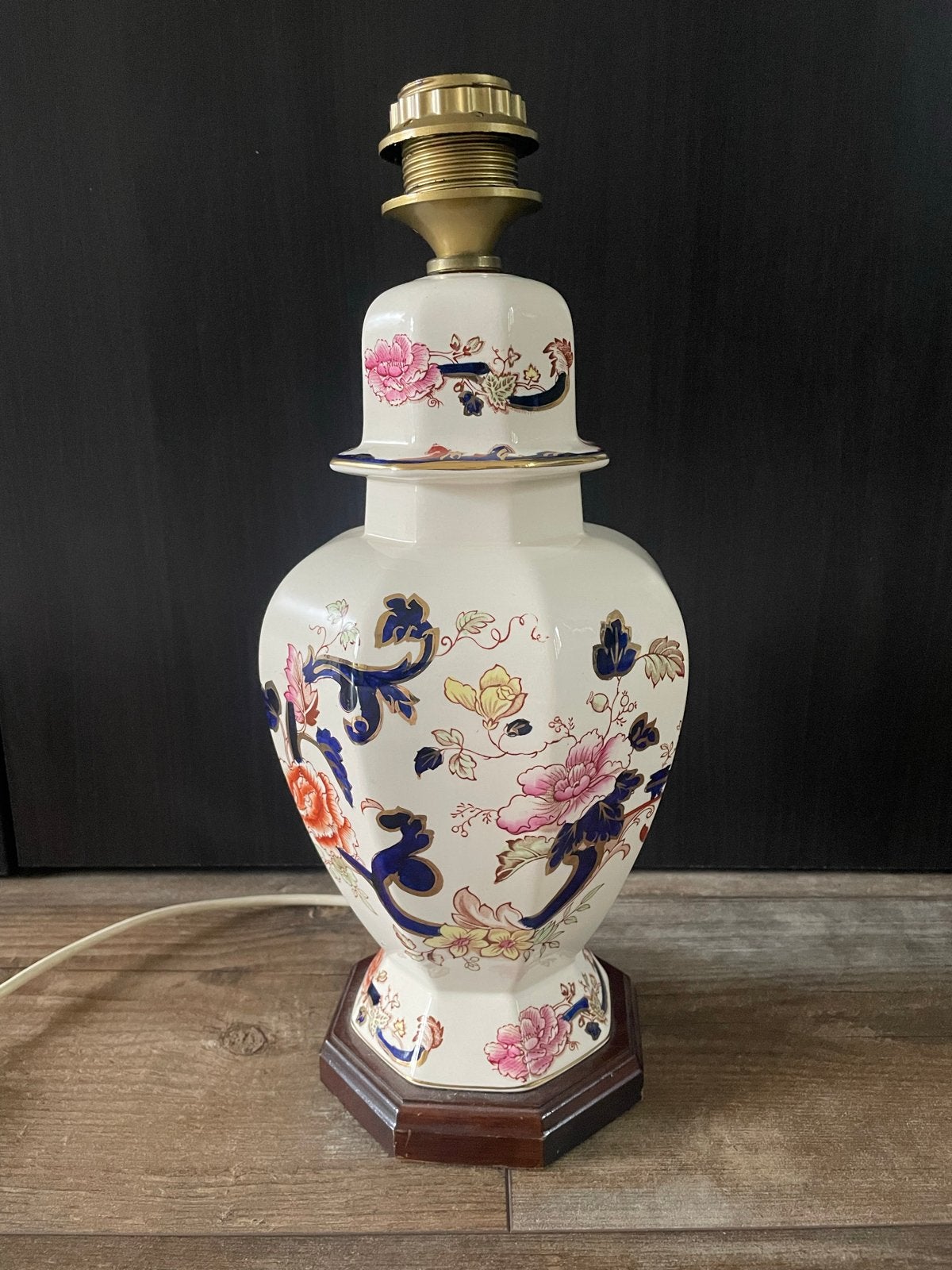 Vintage Tafellamp Famille Rosé Chinese Stijl Jaren '70, Antiek en Kunst, Ophalen of Verzenden