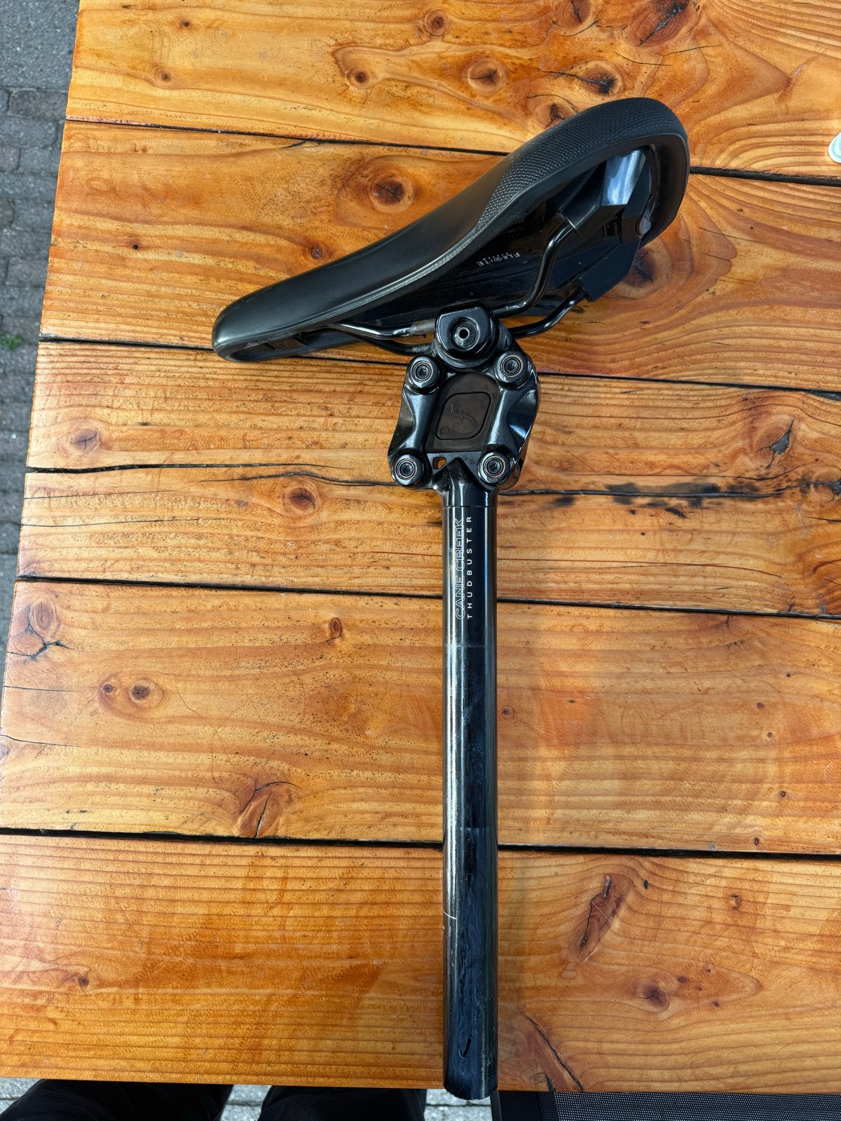 Cane Creek Thudbuster Zadelpen met Zadel, Fietsen en Brommers, Fietsonderdelen, Gebruikt, Ophalen of Verzenden, Mountainbike, Zadel