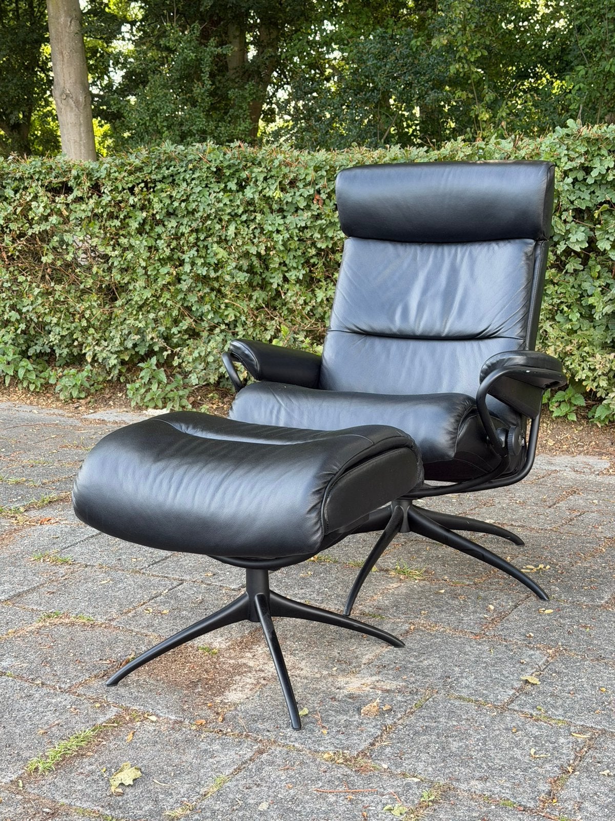 Stressless relax fauteuil met voetenbank- 4 jaar oud, Huis en Inrichting, Fauteuils, Ophalen, Zo goed als nieuw, Minder dan 75 cm