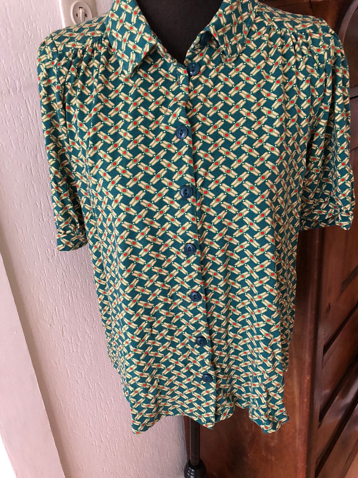 King louie blous L, Kleding | Dames, Grote Maten, Verzenden, Zo goed als nieuw, Meerkleurig, Blouse of Tuniek