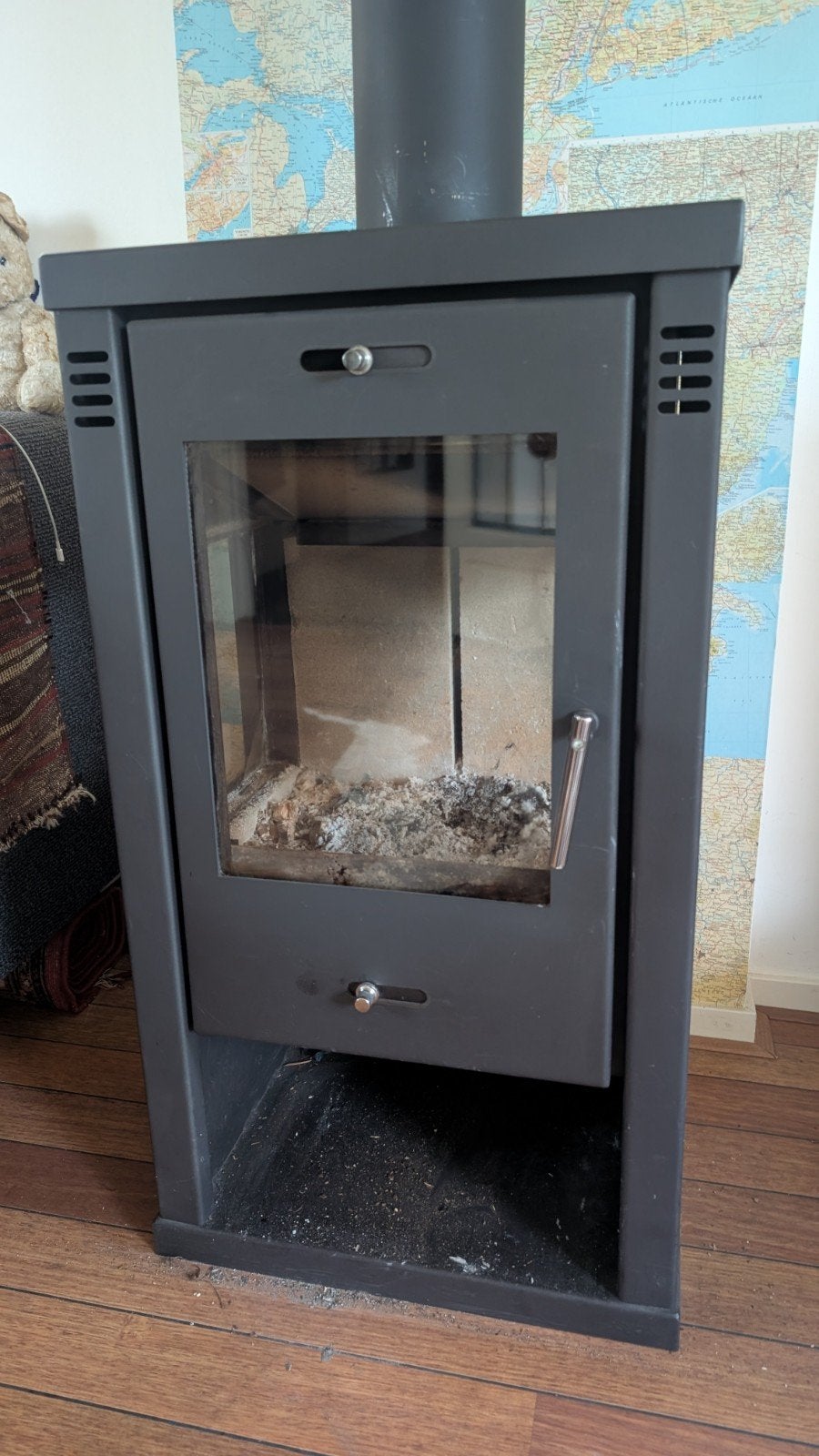 Kachel Floris 7.2 KW Houtkachel met zijruiten, Ophalen, Gebruikt, Vrijstaande haard, Houthaard