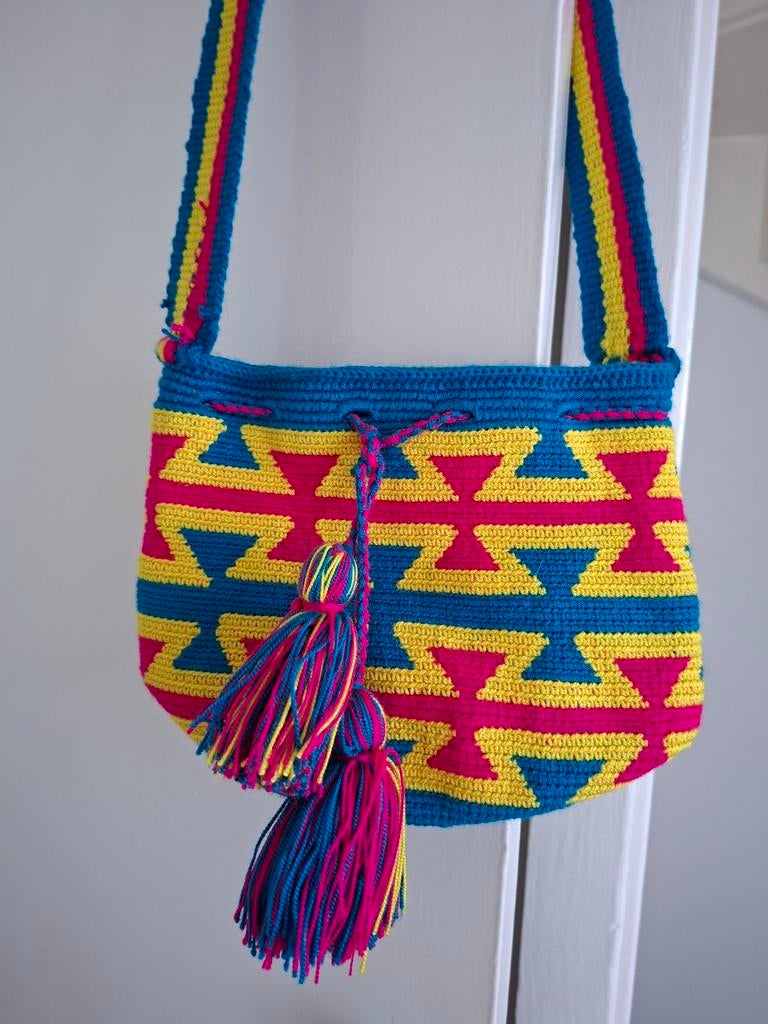 Kleurrijke Wayuu Mochila Tas - Handgemaakt uit Colombia, Ophalen of Verzenden, Nieuw, Overige kleuren, Schoudertasje