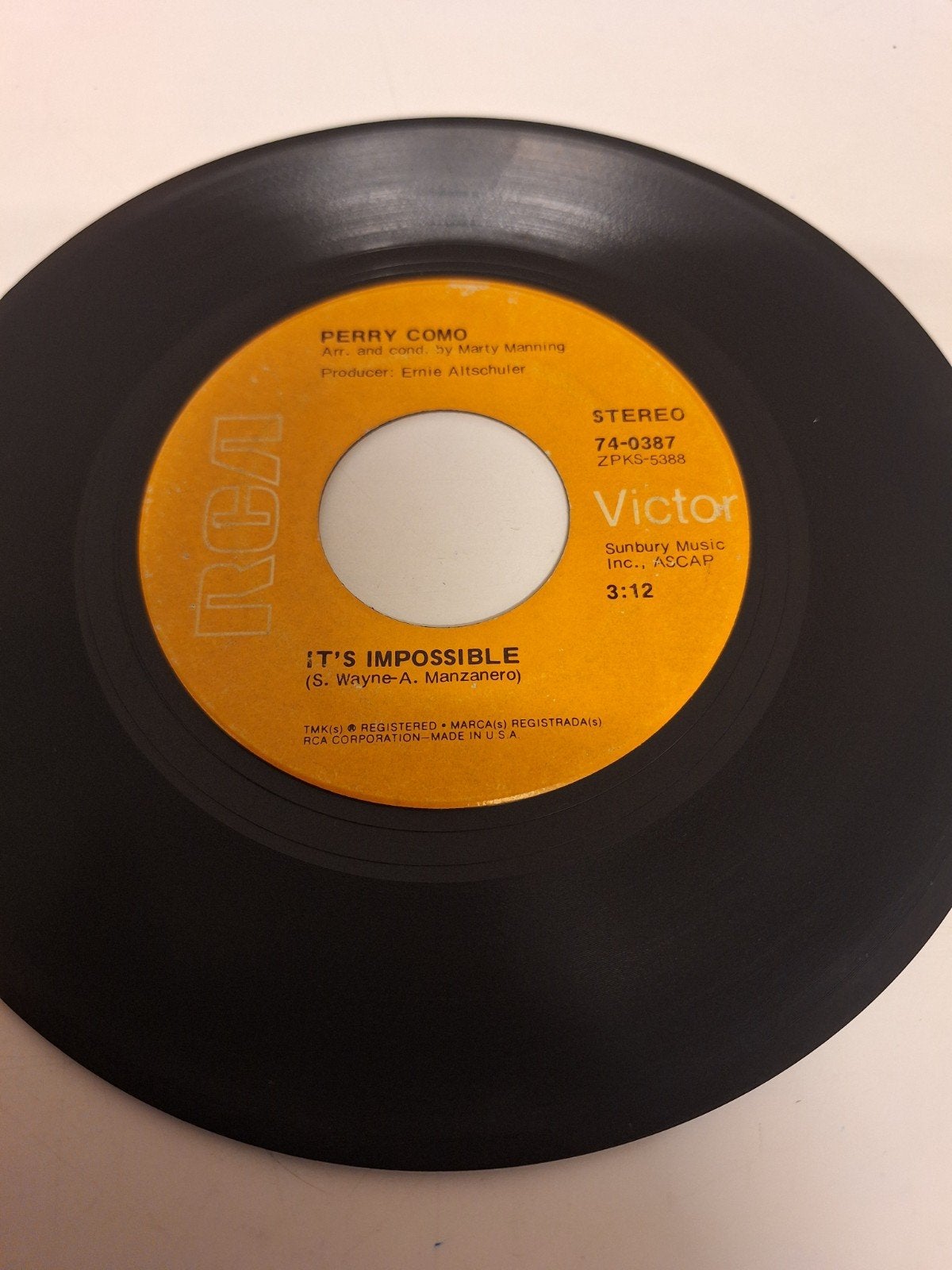 Perry Como - It's Impossible, 1970., Cd's en Dvd's, Vinyl | Pop, Verzenden, 7 inch, Pop