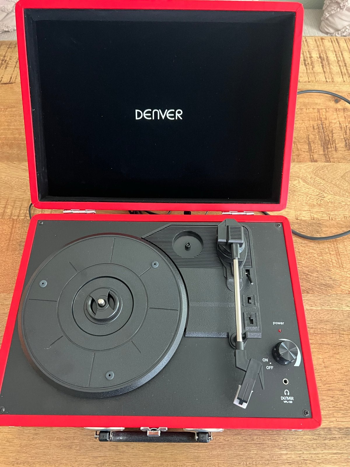 Denver VPL-120 Platenspeler Rood - Nieuwstaat, Overige merken, Automatisch, Ophalen of Verzenden, Zo goed als nieuw
