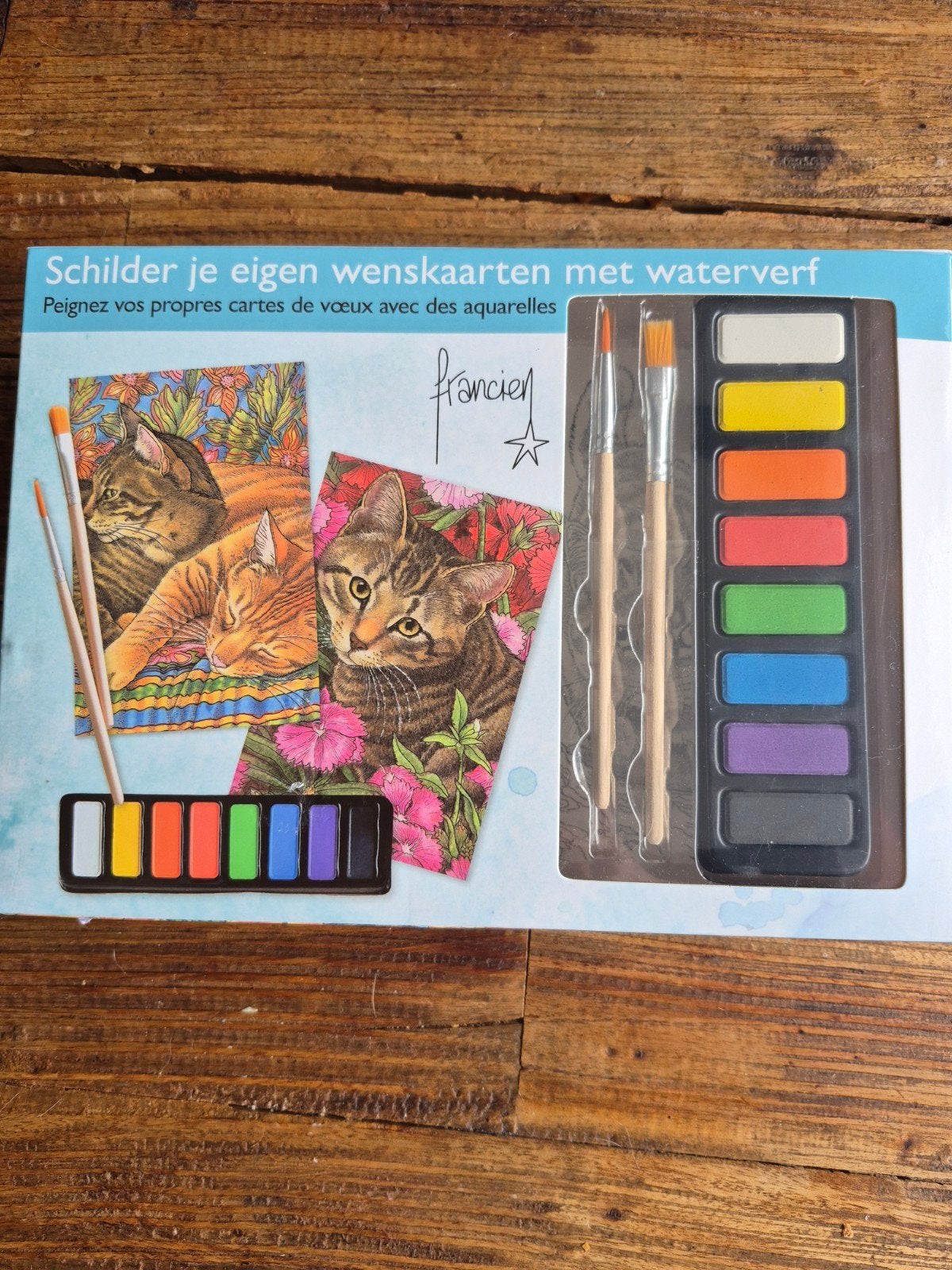 Schilder je eigen wenskaarten, waterverf - Franciens katten, Ophalen of Verzenden, Nieuw, Waterverf