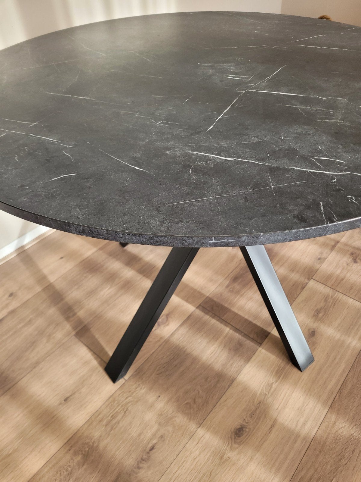 ikea marmer look patroon zwart, Ophalen, Rond, Zo goed als nieuw, 100 tot 150 cm