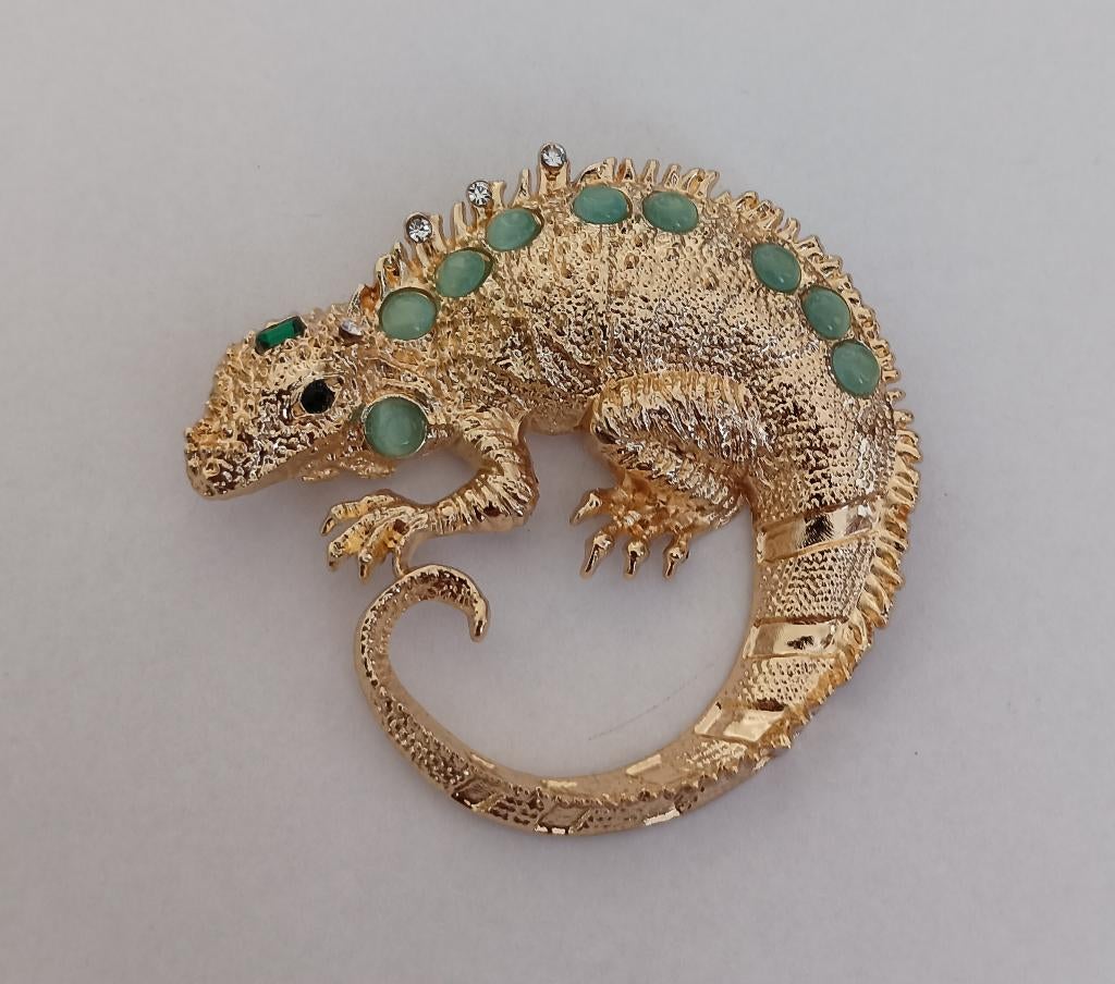 Leguaan broche, Overige materialen, 4 tot 7 cm, Overige kleuren, Nieuw