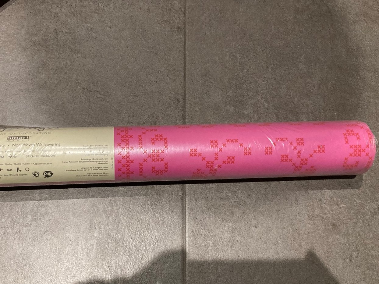 Roze behang nieuw in verpakking, Ophalen of Verzenden, Roze