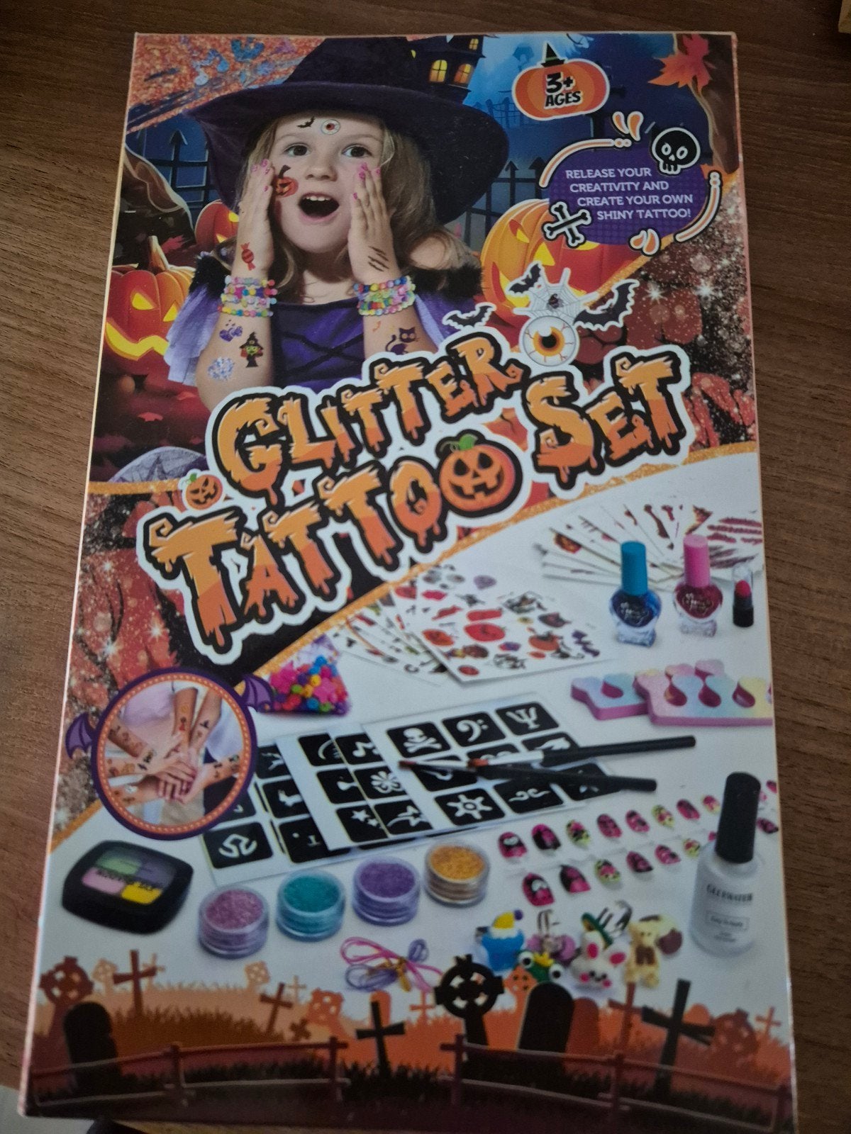 Glitter Tattoo Set Halloween - Nieuw in doos, Ophalen of Verzenden, Nieuw, Jongen of Meisje