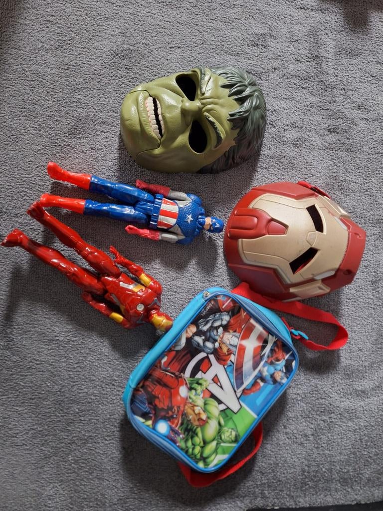 Avengers speelgoed set: Hulk, Iron Man, Captain America, Kinderen en Baby's, Speelgoed | Actiefiguren, Gebruikt, Ophalen of Verzenden