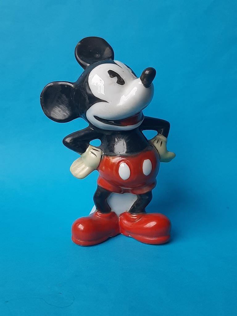 antiek porselein Mickey Mouse tandeborstelhouder Maw UK 1930, Verzamelen, Ophalen of Verzenden, Mickey Mouse, Gebruikt, Beeldje of Figuurtje