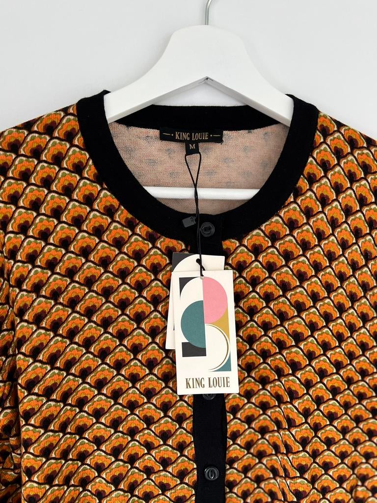 King Louie vest top trui nieuw maat M katoen retro print, Kleding | Dames, Tops, Maat 38/40 (M), Overige kleuren, Nieuw, Ophalen of Verzenden