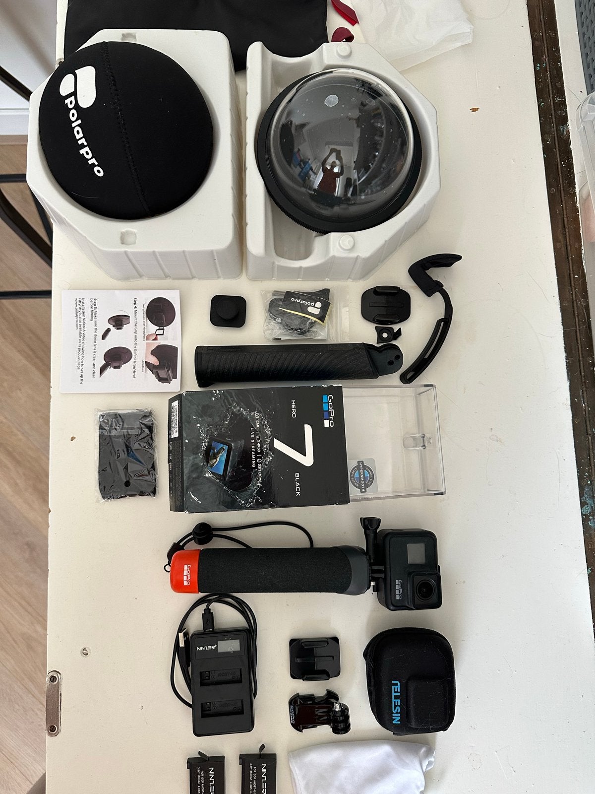 GoPro HERO 7 Black set met PolarPro FiftyFifty Dome Port, Audio, Tv en Foto, Videocamera's Digitaal, Overige merken, Full HD, Gebruikt