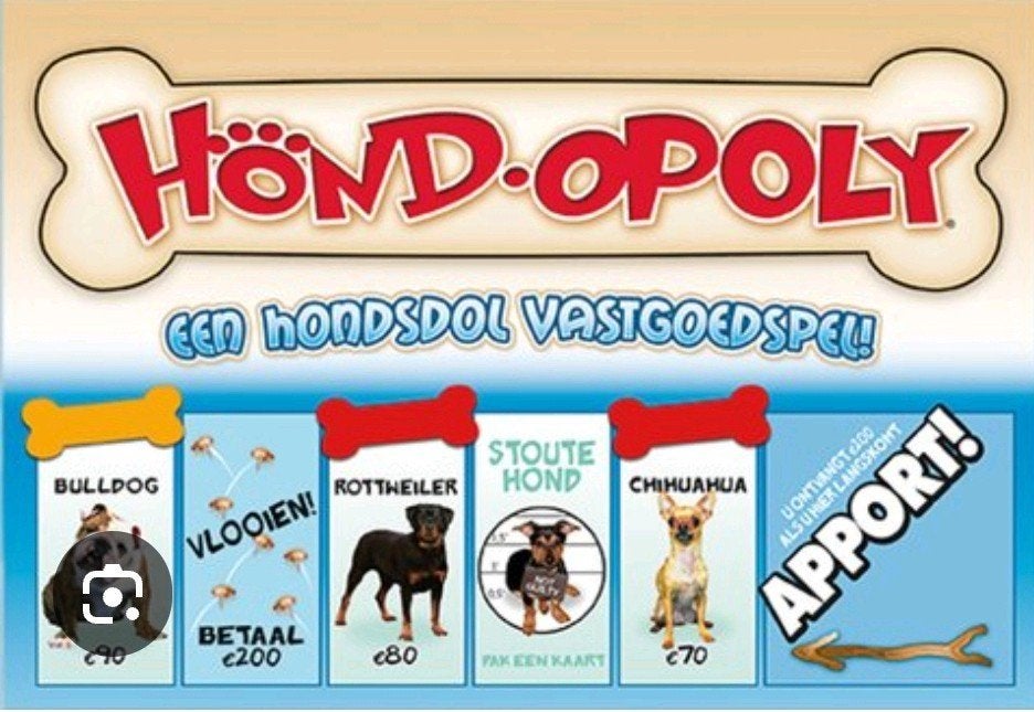 hond-opoly bord spel, Een of twee spelers, Ophalen, Zo goed als nieuw